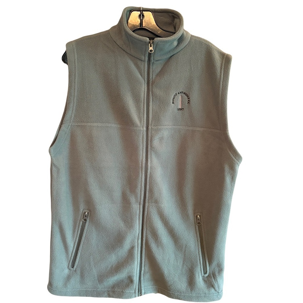 Tri-Mountain Light Sage Fleece Zip-Up Vest size small